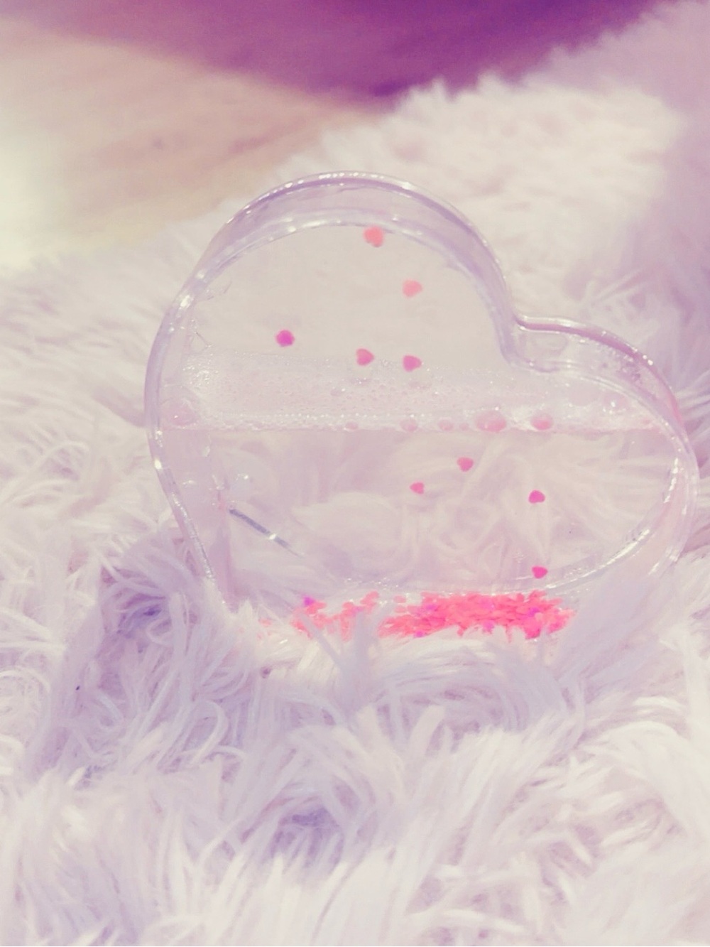Cute Pink Heart Shaker ✨ Kawaii Glitter Liquid Decor